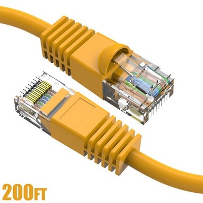 200FT Cat6 RJ45 Ethernet LAN Network UTP Snagless Patch Cable Pure Copper Yellow