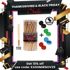 Kashmir Pre Rolled Cones Ultra thin King Size 200 Ct Rolling Paper Cones W/Tips