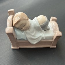 NAO Lladr  Sleeping Baby Figurine Porcelain Nursery Decor Spain