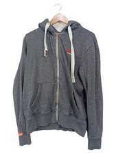 Superdry Kapuzenjacke Herren Gr. L Grau Meliert Hoodie Sweatjacke