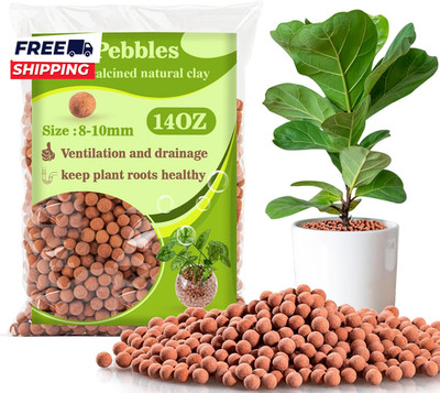 Clay Pebbles for Plants - 14 OZ Pebbles for Indoor Plants Clay Used for Drainage