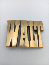 Vintage Solid Brass Belt Buckle 70's "WALT" Name Cut Out Gold Tone Taiwan