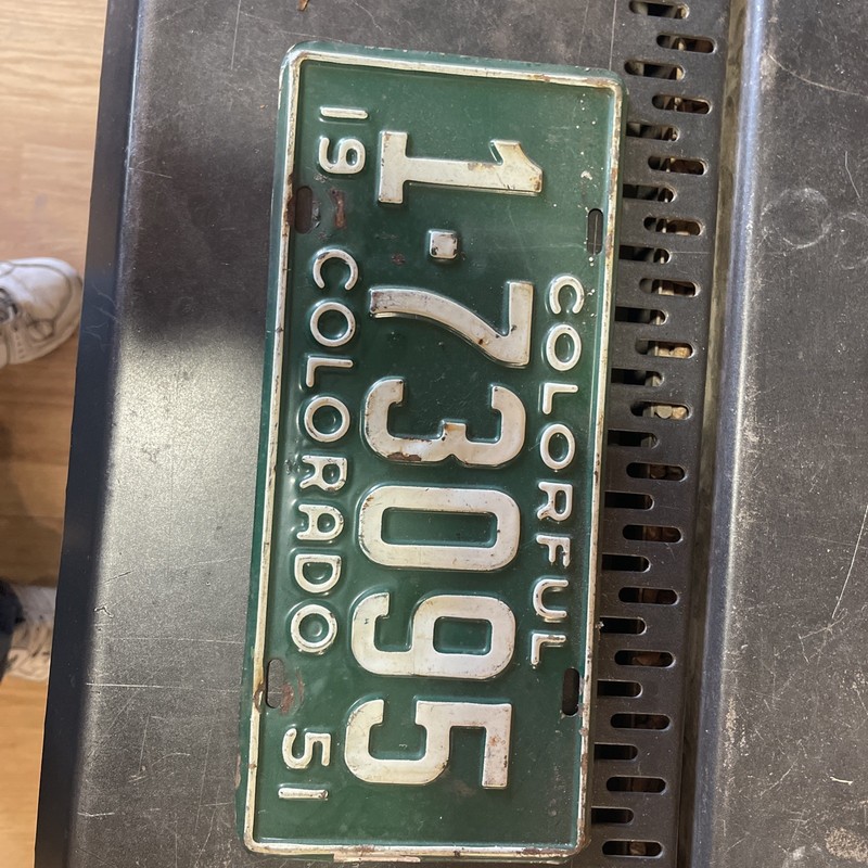1951 Colorful Colorado License Plate 1-73095 