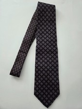 J.Z. Richards Mens 100% Silk Tie Black Gold Geometric Designer Made In USA