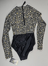 ART CLASS GIRLS LONG SLEEVE DAISY ONE PIECE SWIM SUITE L 10/12
