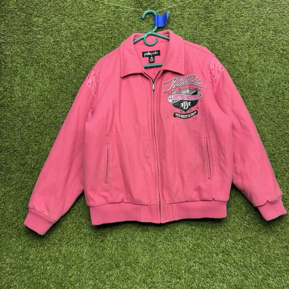 Chaqueta Pelle Pelle Vintage Mujer XL Roja Blanca y Verdadera Edición Limitada Lana Rosa Foto 4 de 4