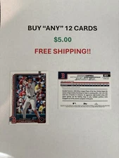 2025 Topps Update Baseball,Cards 1-175 ,Buy "ANY" 12 Cards, $5.00 ,Free Ship!!