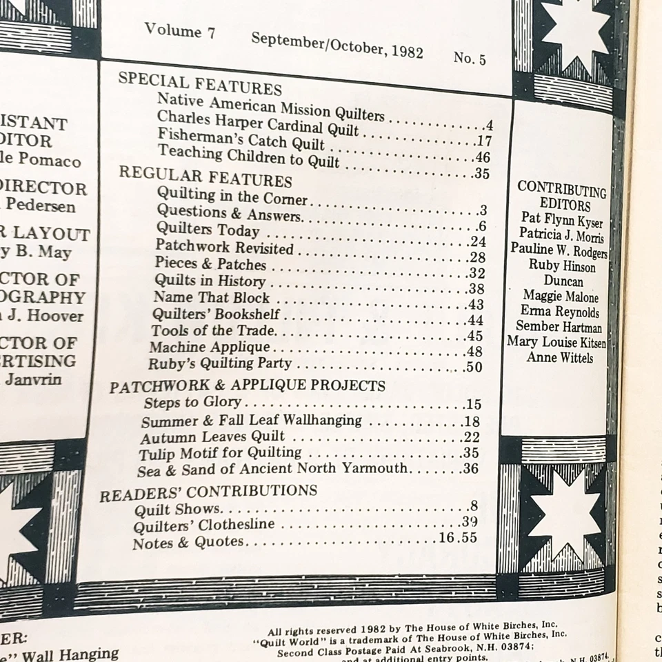 Quilt World Magazine October 1982 Sea Sand Teaching Children Steps to Glory - Image 3 of 4