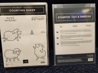 *NEW* Stampin Up! COUNTING SHEEP stamps & matching dies 156591 156600 birthday