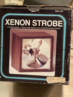 Vintage Data Display Systems Xenon Strobe 1005 Brown Wood Grain Party Light