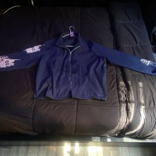 Mens Blue Windbreaker Jacket Full Zip Stand-U...