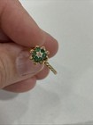1980’s Emerald and Diamond 14 K Gold Tulip Ring — photo 7