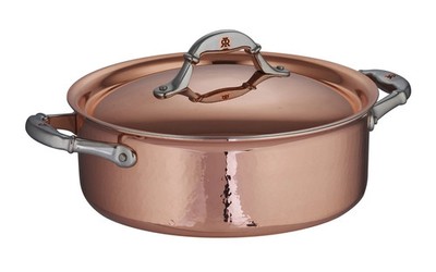 Ruffoni 993038 Symphonia Cupra Schmorpfanne 24 cm Kupfer Edelstahl Pfanne Topfdeckel