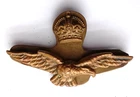 WW2 R.A.F Officers 2 Part Cap Badge Gilded With Fixings.     A1-72