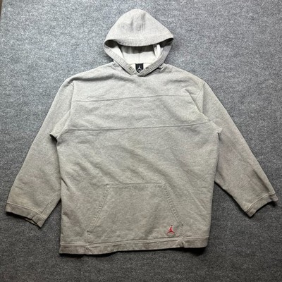 Jordan Fleece Hoodie Men's 2XL Gray Long Sleeve Pullover Sports Y2K USA Made