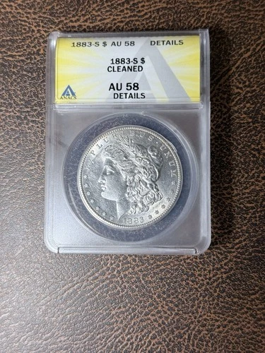1883 S Morgan Silver Dollar, RARE,  AU58 Details. No Reserve, Free Shipping