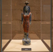 Ancient Egyptian Serket Statue: Scorpion Protector Figurine, Rare Pharaonic BC