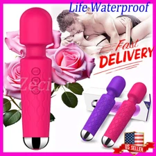 Hot Personal Full Body Wand Massager Rechargeable Waterproof Black For Women US