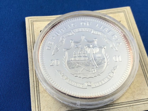 LIBERIA Silver 20 Dollars 2001 Legends of the Rails IC EXPERIMENTAL Proof - Picture 2 of 2