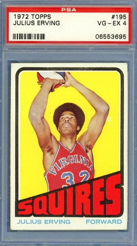 1972-73 Topps # 195 Julius Erving RC Rookie PSA 4 VG-EX Squires 76ers (06553695)
