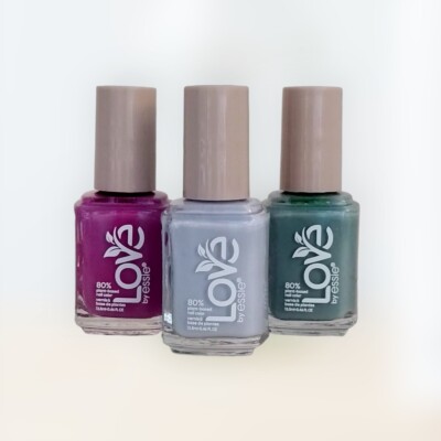 Lot of 3 LOVE BY ESSIE 80% Plant-Based Color VEGAN NAIL POLISH Mixed Assorted