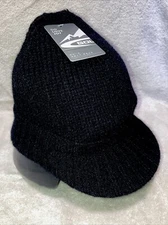 Go Love Joy Black Knit Slouch Brimmed Beanie Hat Sz S/M Womens NWT Boho Skater