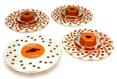 INTEGY Alloy 44mm Brake Discs For 1/10 RC Drift Cars – 12mm Hex +3mm Offset, Scale Model Upgrade Parts