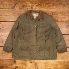 Vintage L.l.bean Workwear Coat 3xl 90s Chore Barn Coat Green Womens Button