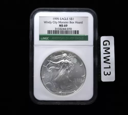 1995 AMERICAN SILVER EAGLE NGC MS69 WINDY CITY MONSTER BOX HOARD!