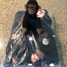 New 12 Pack Ty Beanie Baby Congo the Gorilla Plush Toy 4160 Brand New 1996!