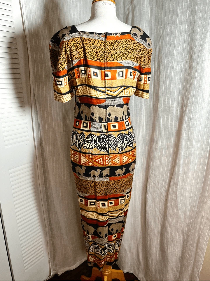 John Roberts | Women’s | Dresses | Size 10 | Vintage Sahara Pencil Maxi Dress - Image 4 of 4