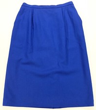 Rare Vintage PENDLETON Classic Blank Plain Fully Lined Skirt 80s 90s Blue SZ 16