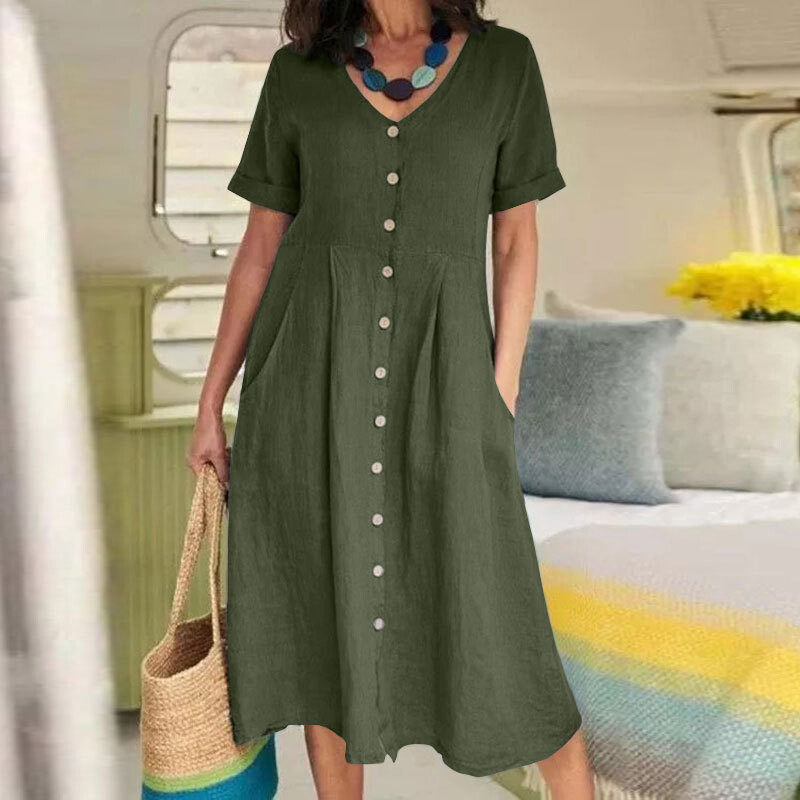 Women - Knitted Hollow Vest Beach Sunscreen Midi Dress
