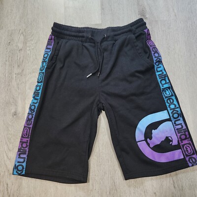 Ecko Untld Y2k Sweat Shorts Gradient Big Logo Size Small Black Back Pockets