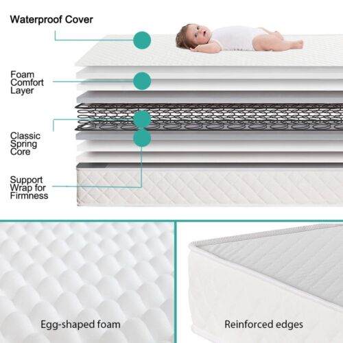 Sweetlove Baby Crib Cot Mattress Reversible Toddler Bed Bonnel Spring Foam 13cm - Picture 4 of 13