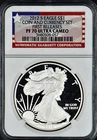 2012-S $1 Proof Silver American Eagle Coin & Currency Set Edition NGC PF70 UC