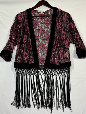 Parisian Collection Floral Sequin Cover Up Sz. M