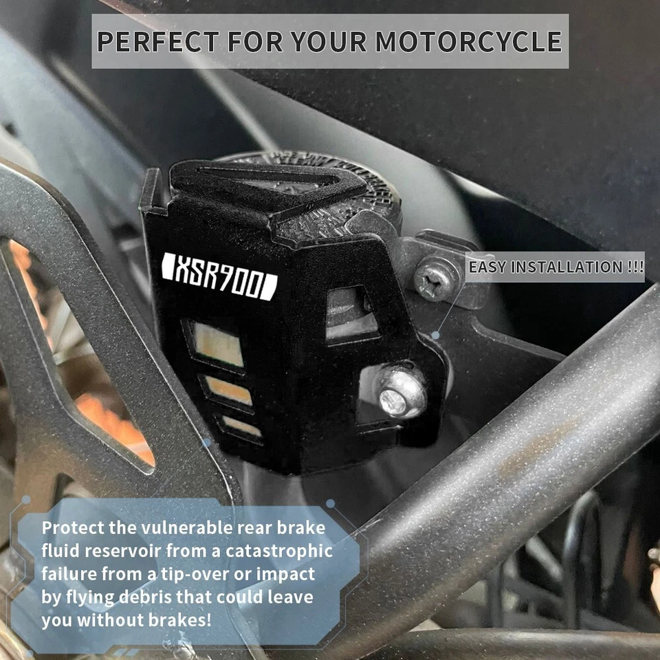 Cubierta protectora de tapa de depósito de líquido de frenos trasero para Yamaha XSR900 2016-2025 XSR 900 Foto 4 de 4