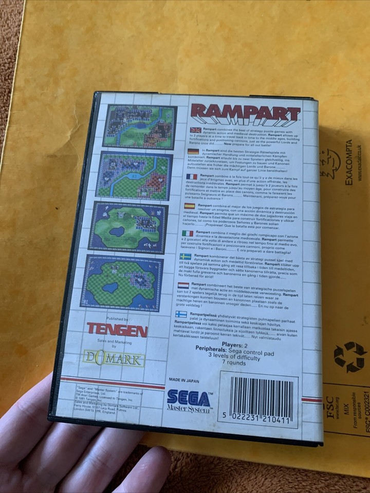 Jeu Rampart Sega Master System 2 - Édition PAL Complète (CIB) - État Correct