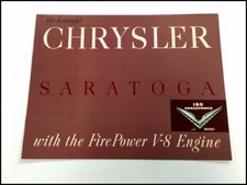 1952 Chrysler Saratoga Vintage Original Car Sales Brochure Catalog - V8