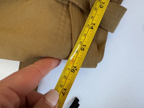 JIGSAW Paper bag High Waist Trousers Wide Crop Tie Belt Mustard UK12 *NEW £120 - Picture 7 of 10