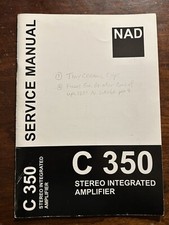 Amplificatore integrato NAD C350 manuale di servizio originale OEM vintage
