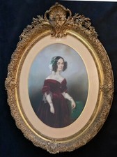 Angélique Mezzara Portrait de Mme la comtesse de Salvandy pastelo