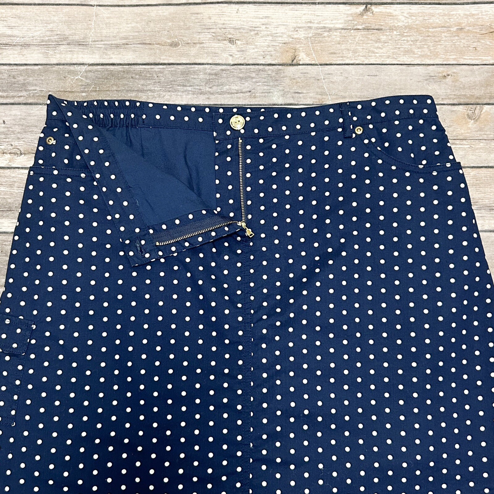 Hearts Of Palm Navy Blue White Polka Dot Skort Gold T… Gem