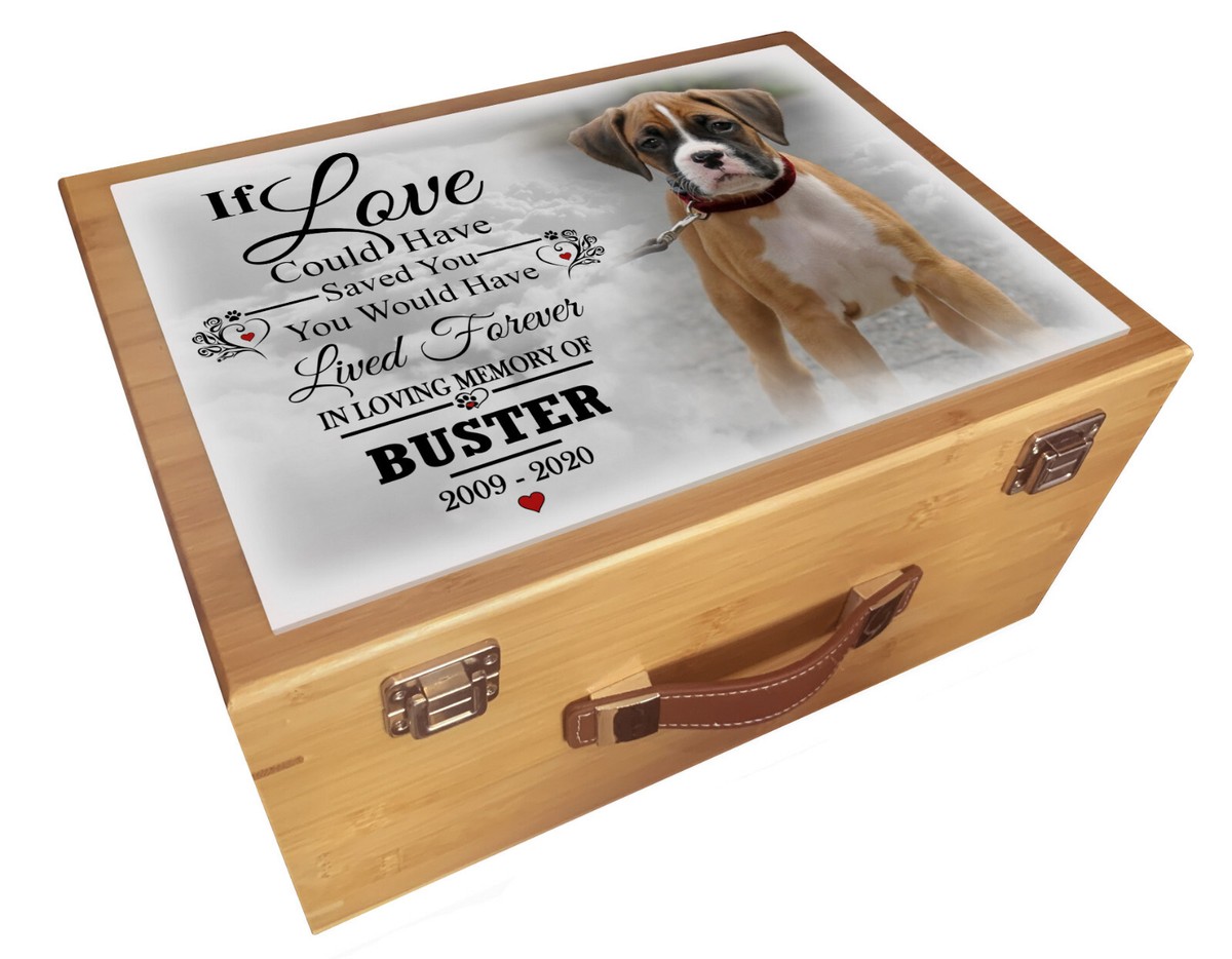 Pet Memories Personalised Pet Memory Keepsake Box Ashes Urn Dog