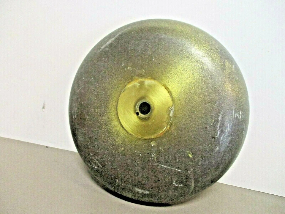 Vintage 8" Maritime Alarm Bell Cover Gong SOLID BRASS 2.5 Lbs HEAVY PATINA - Image 2 of 4