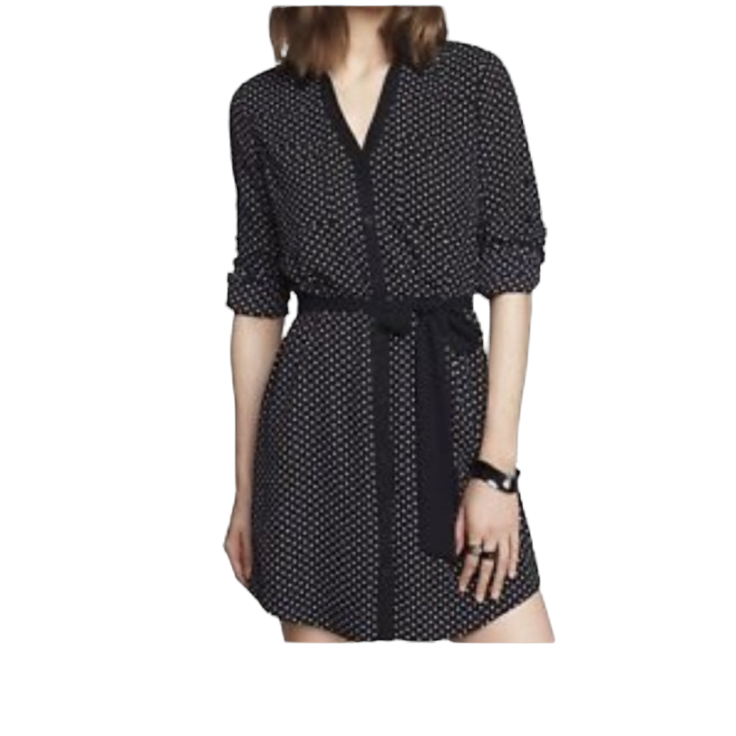 Express Black u0026 White S Women The Portofino Mini Polka Dot Pockets Shirt  Dress | eBay