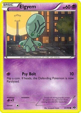 Pokemon Next Destinies REVERSE HOLO Common Card - Elgyem 61/99