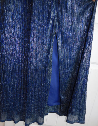 R&M RICHARDS gorgeous formal GLITTERY NAVY, BLUE, & SILVER Maxi Gown dress 20W - Picture 2 of 9