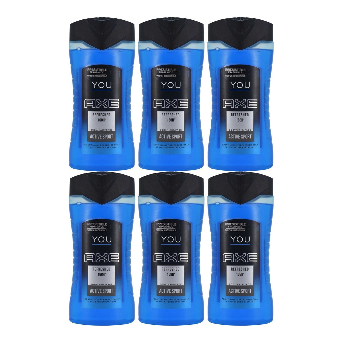 Axe You Refreshed Active Sport Body Wash, (250ml) (Pack of 6)